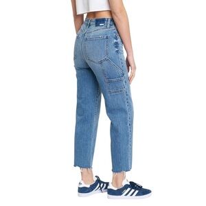 New Daze Tough Love Utility Straight Crop Jeans Size 30